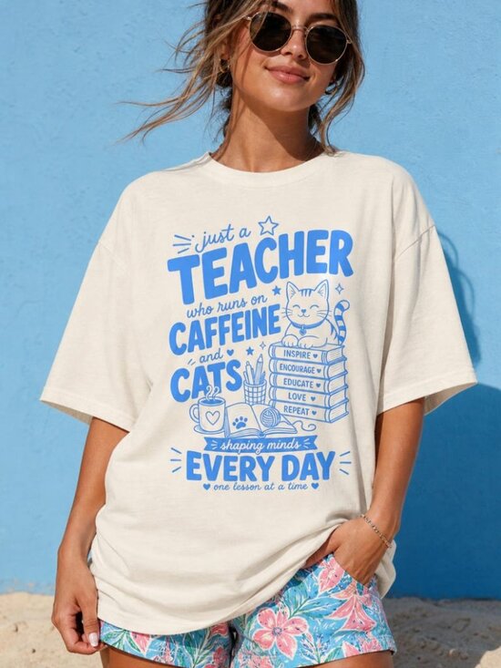 Other - Funny Teacher Cat Shirt, Cat Shirt, Cat Mom Teacher Shirt, Teacher Cat Lover Tee